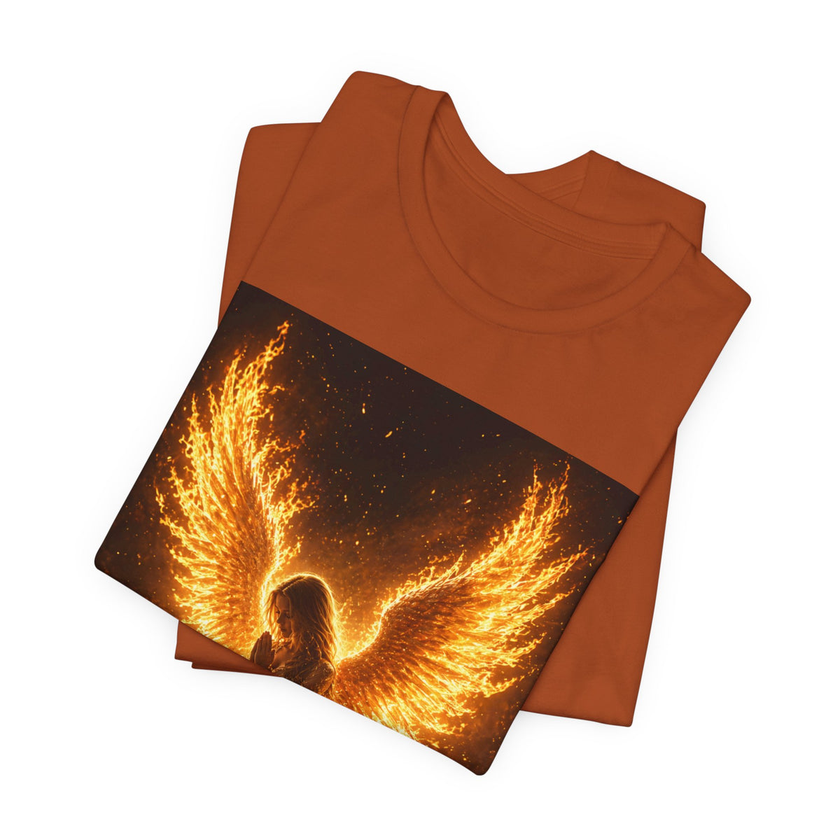 Phoenix Angel Tee — Fiery Winged Angel Graphic T-Shirt