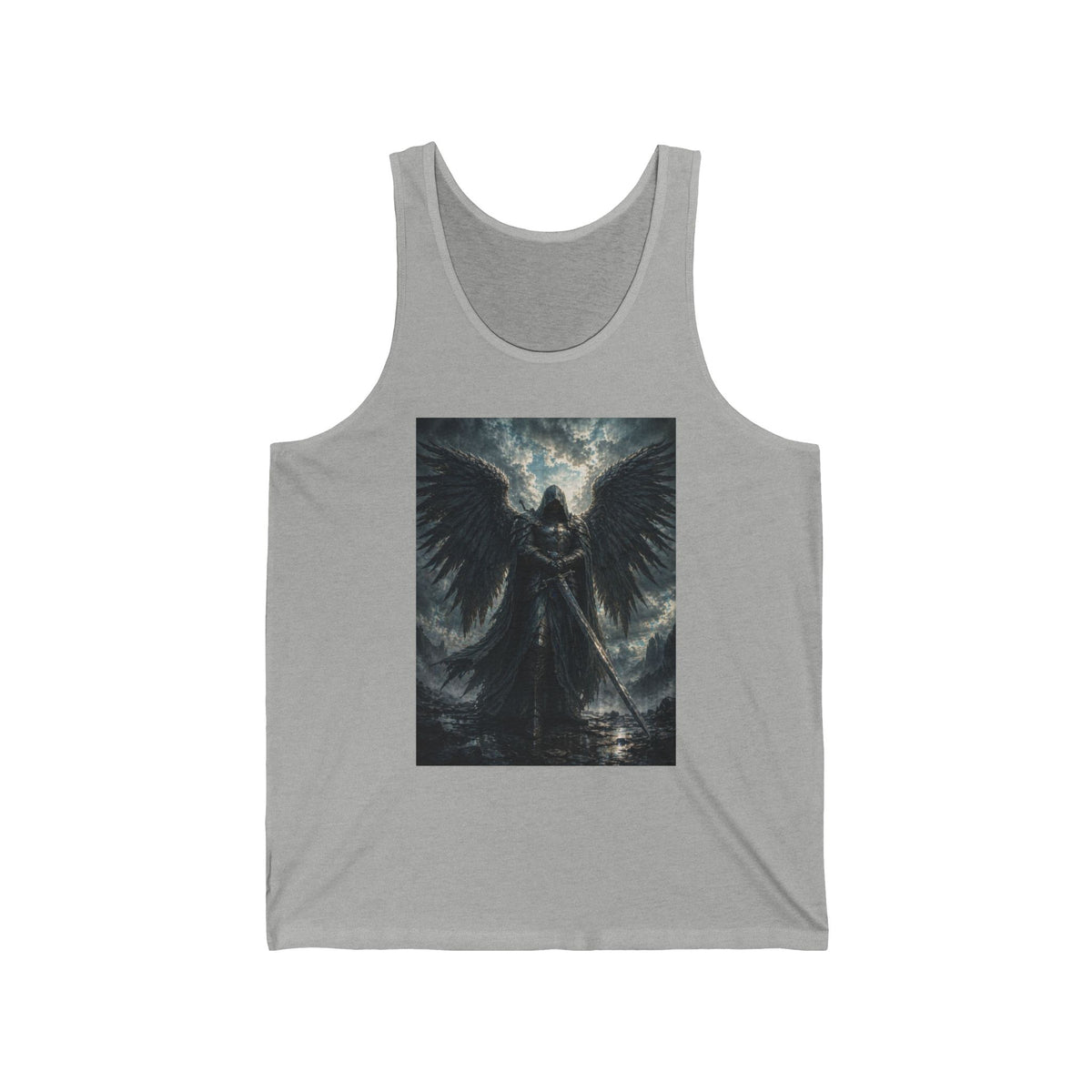 Dark Angel Graphic Tank Top — Gothic Warrior Winged Art Tee
