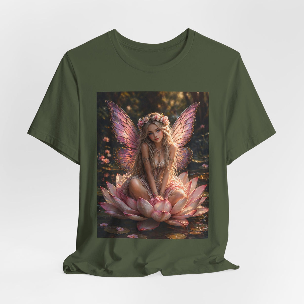 Fairy Lotus T-Shirt — Enchanted Winged Fairy Graphic Tee
