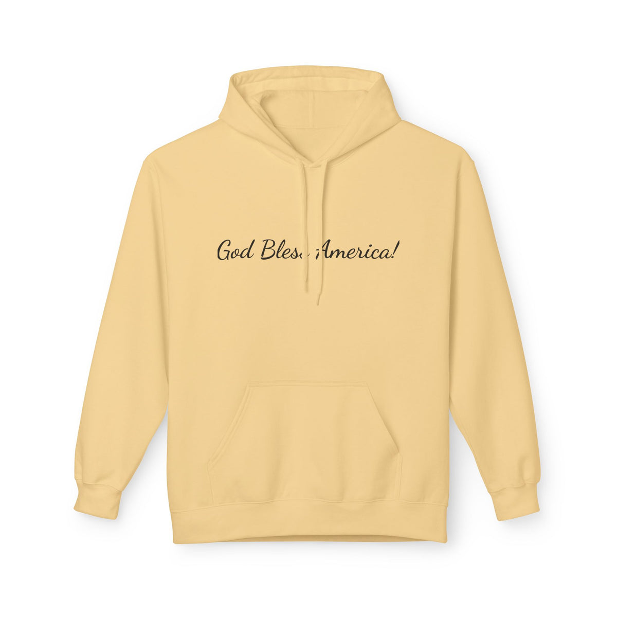 God Bless America! Script Hoodie — Patriotic Lightweight Fleece Hoodie