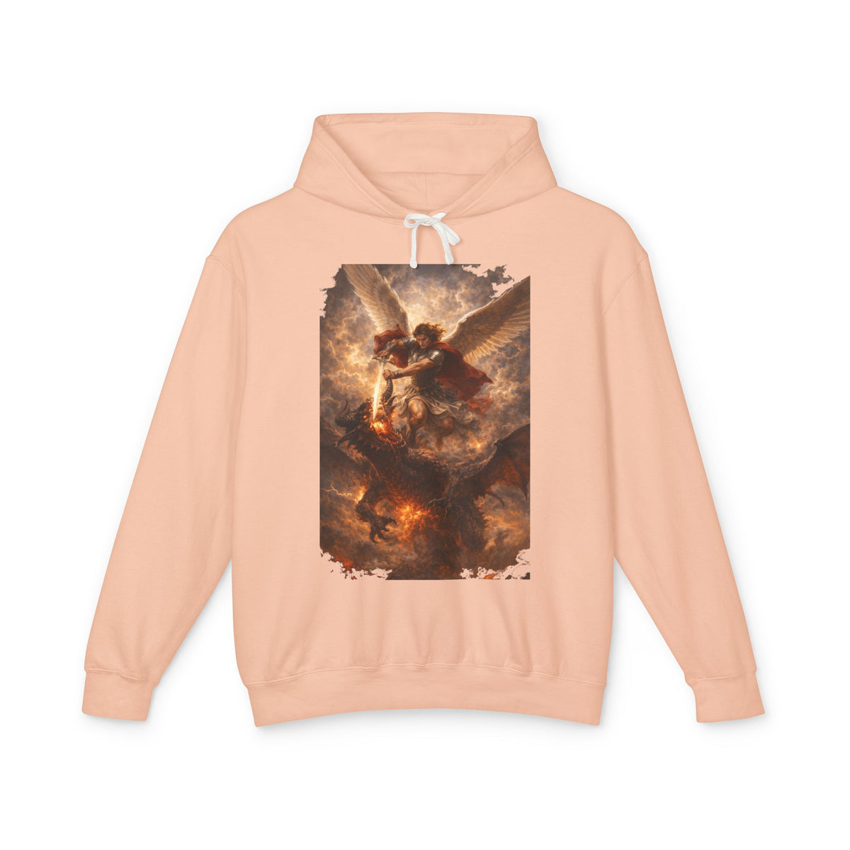 Angel Battle Hoodie — Dramatic Renaissance Angel Artwork Pullover