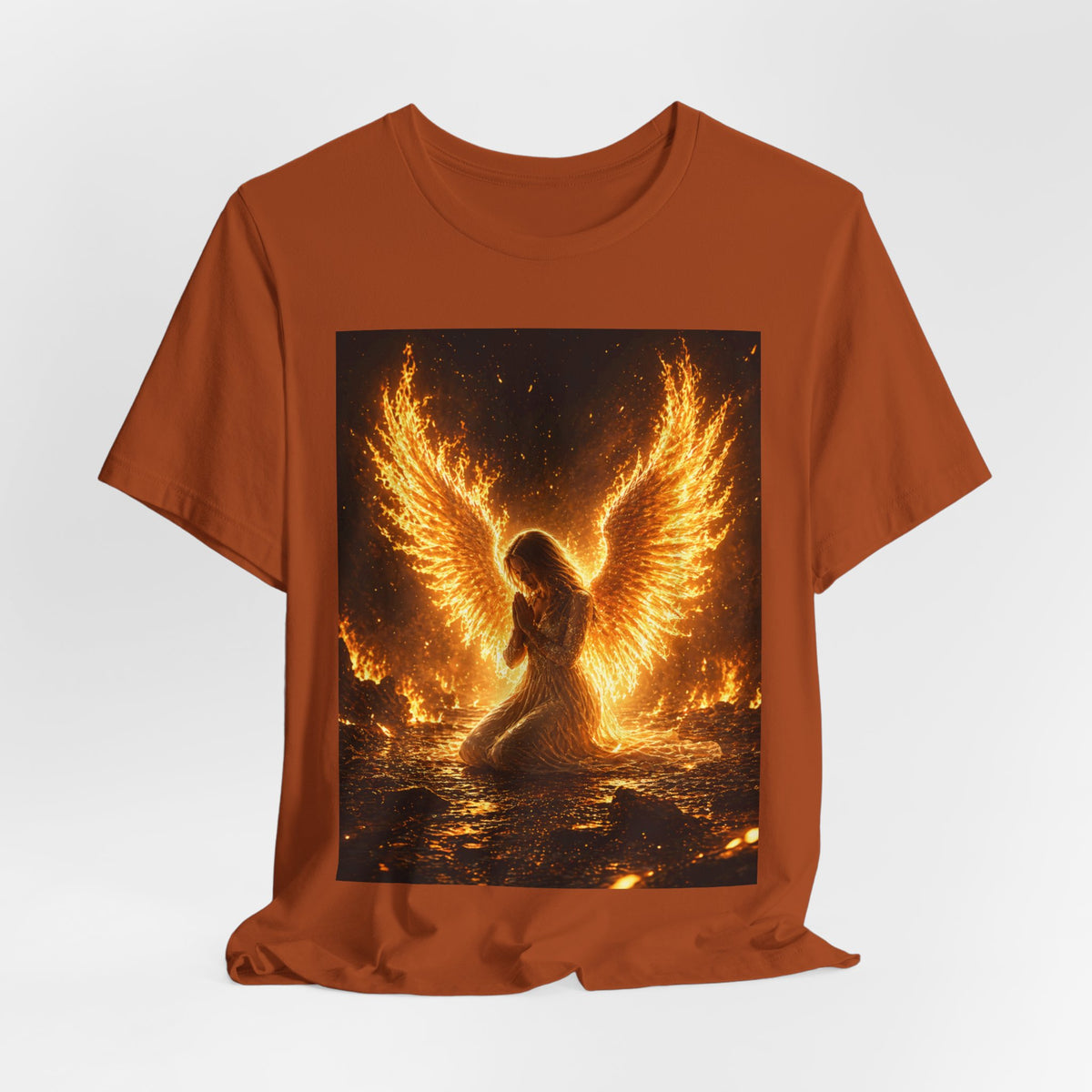 Phoenix Angel Tee — Fiery Winged Angel Graphic T-Shirt
