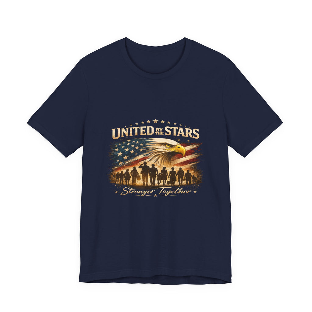 United We Stand T-Shirt – Patriotic Eagle & Soldiers “Stronger Together” Tee