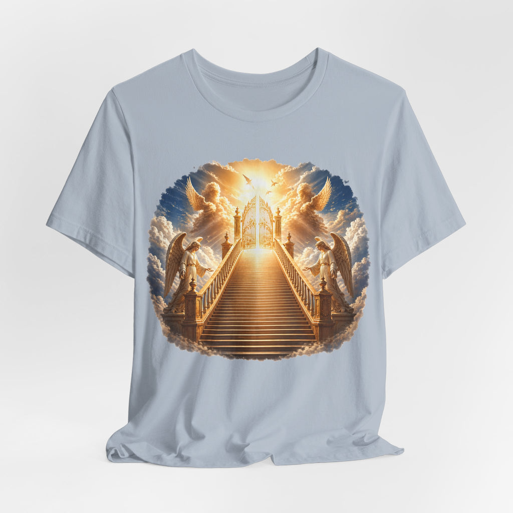 Heavenly Golden Stairway T‑Shirt — Angelic Gates Spiritual Tee