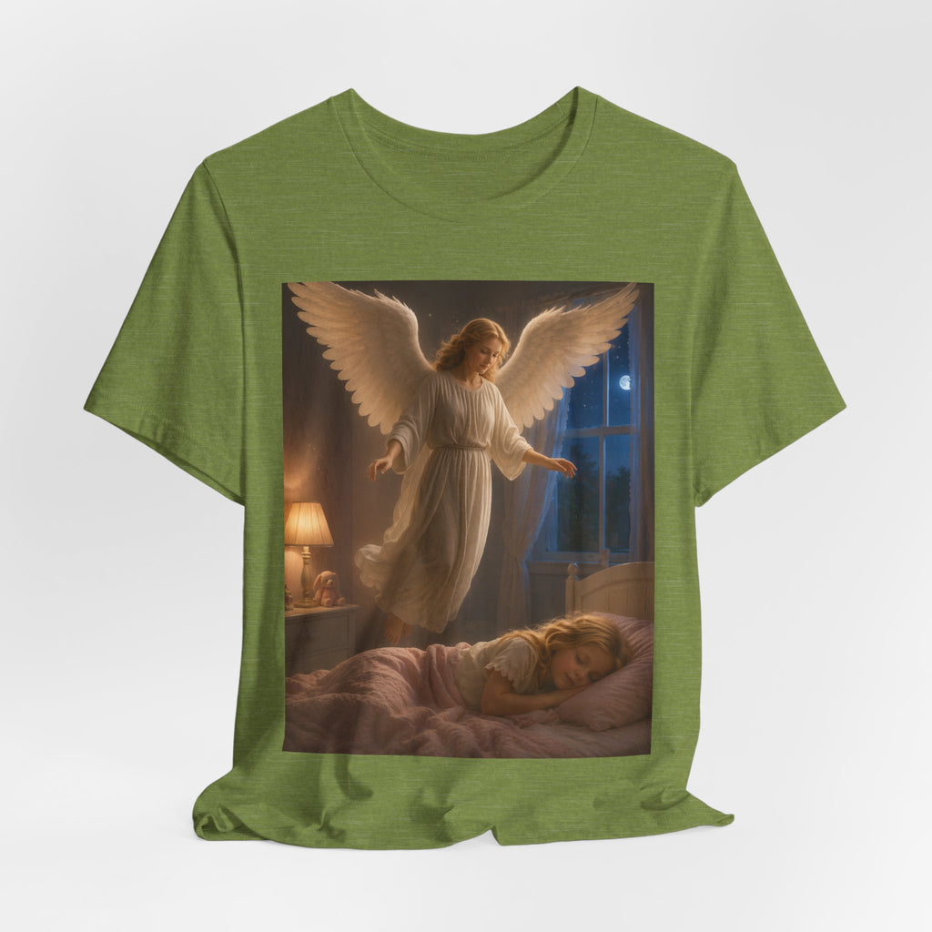 Guardian Angel T‑Shirt — Peaceful Night Prayer Tee for Kids & Parents
