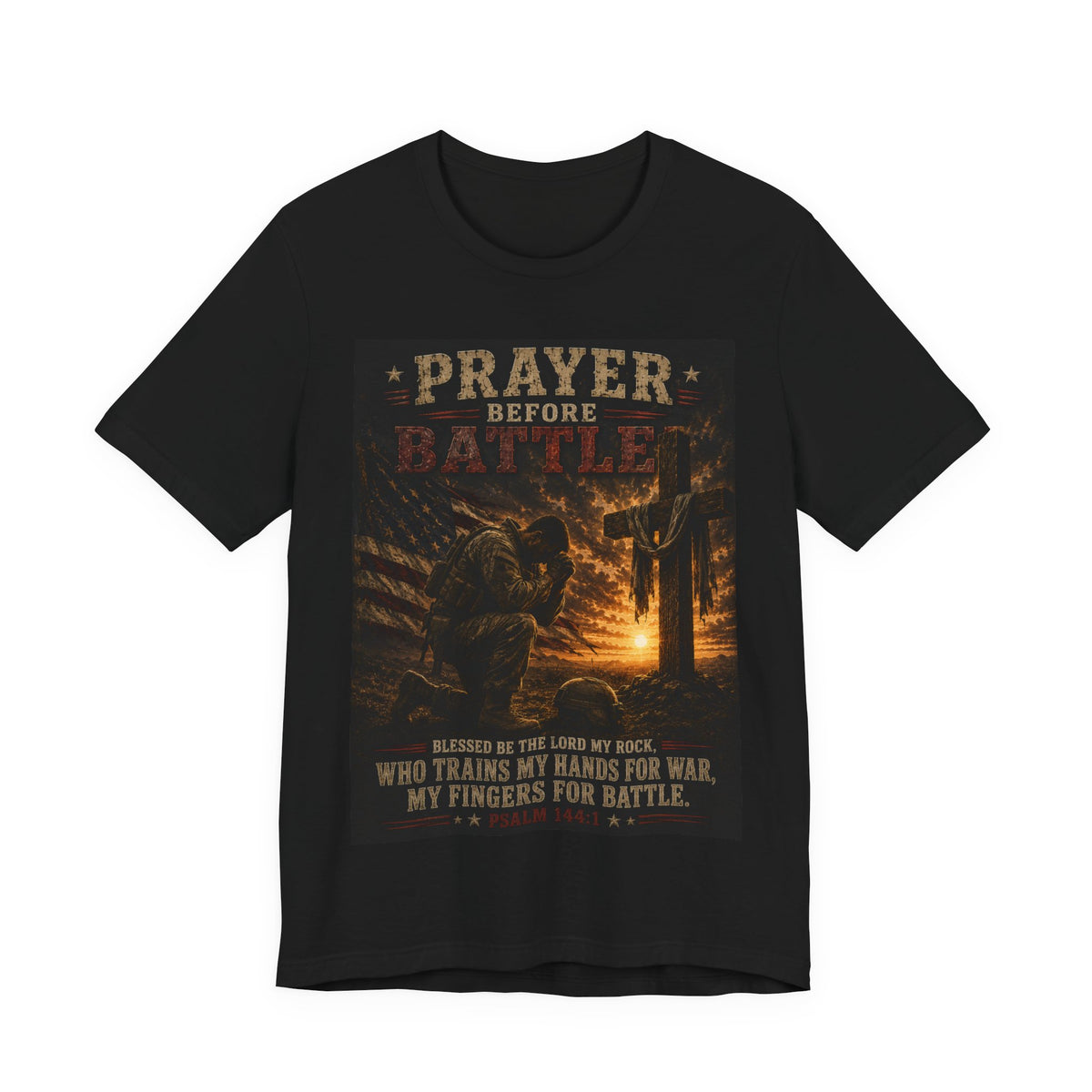 Prayer Before Battle T-Shirt — Christian Military Faith Tee