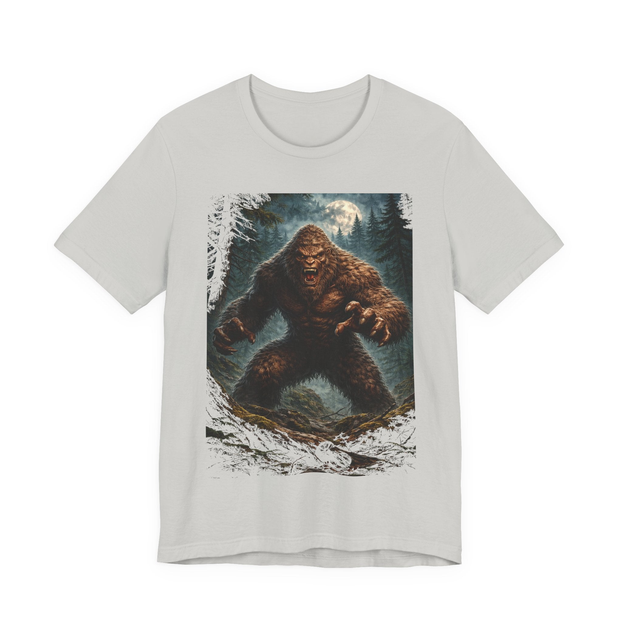Bigfoot Monster Graphic T-Shirt — Sasquatch Forest Night Tee