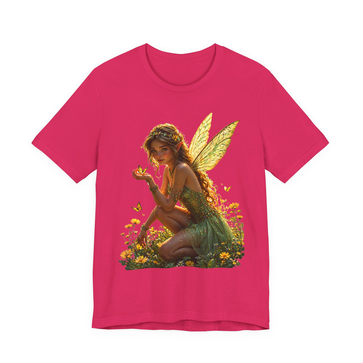 Fairy Garden T‑Shirt — Whimsical Sunlit Fairy Illustration Tee