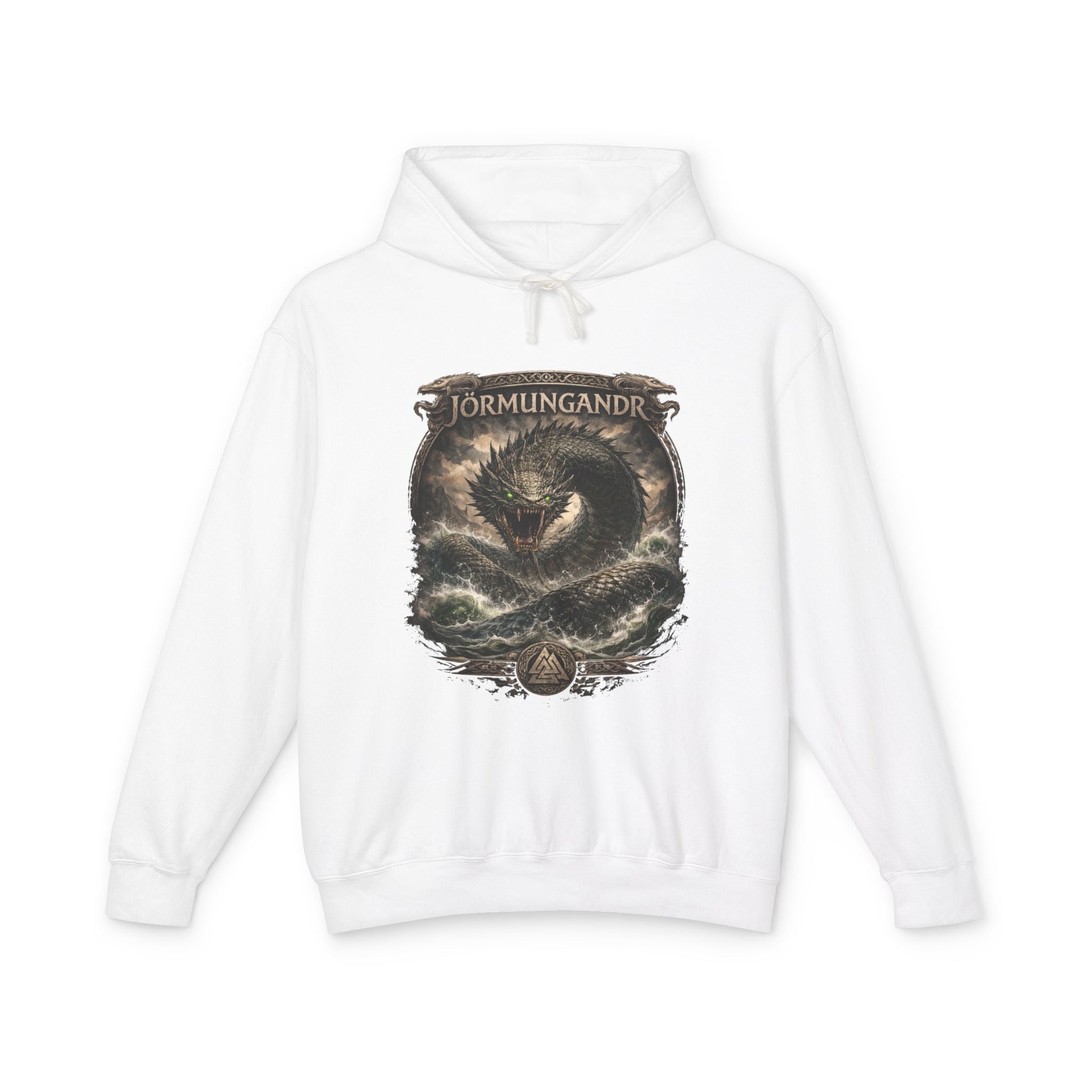 Jormungandr Serpent Hoodie — Norse Mythology Sea Serpent Graphic Sweatshirt
