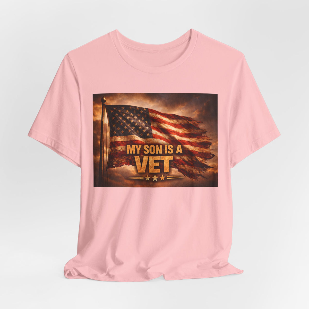 My son is a VET----Unisex Jersey Short Sleeve Tee