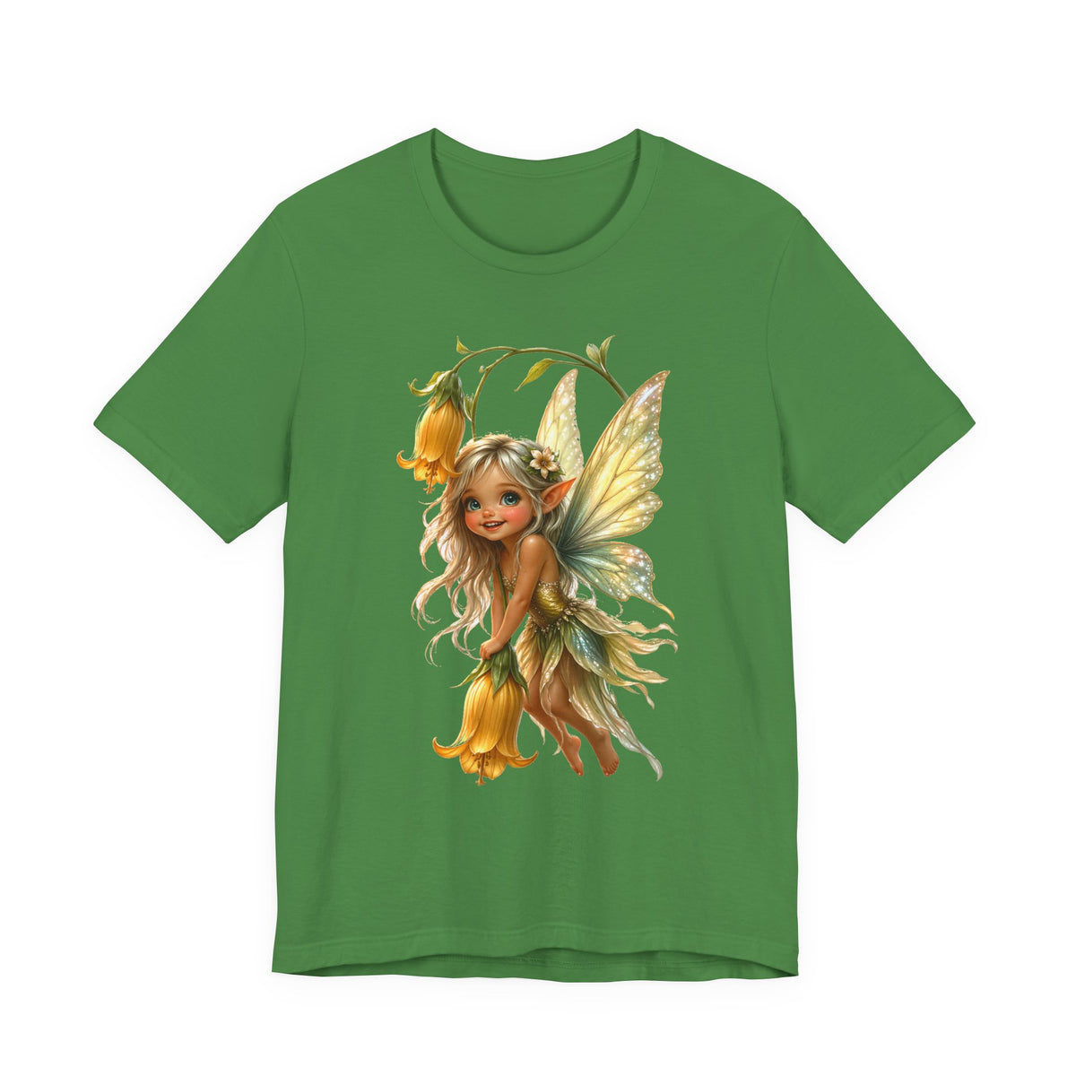 Fairy Flower T-Shirt — Whimsical Yellow Bell Fairy Graphic Tee