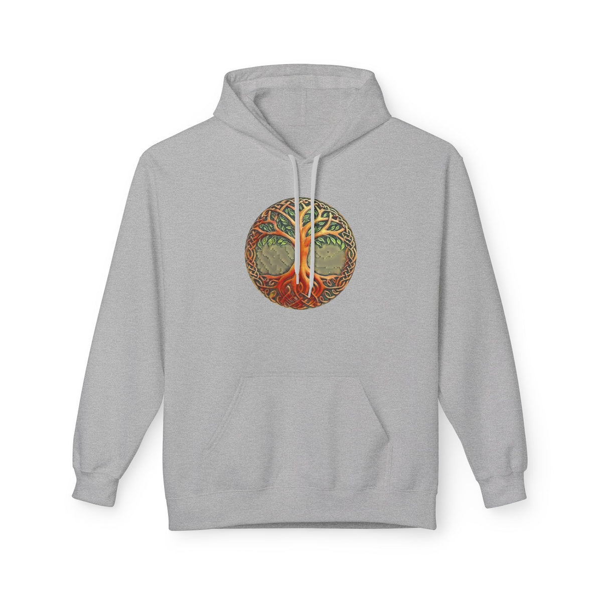 Yggdrasil Tree of Life Cotton Hoodie — Vintage Botanical Forest Graphic