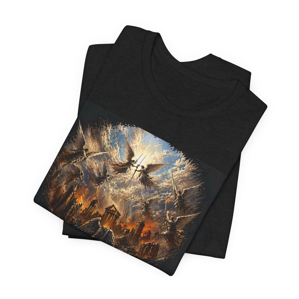 Apocalyptic Angel Scene T‑Shirt — Fantasy/Metal Graphic Tee