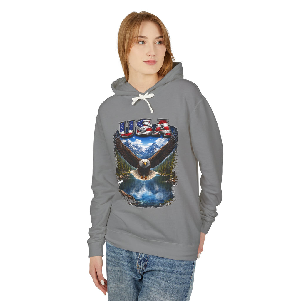 USA Eagle Hoodie — Patriotic Bald Eagle Graphic Hooded Sweatshirt
