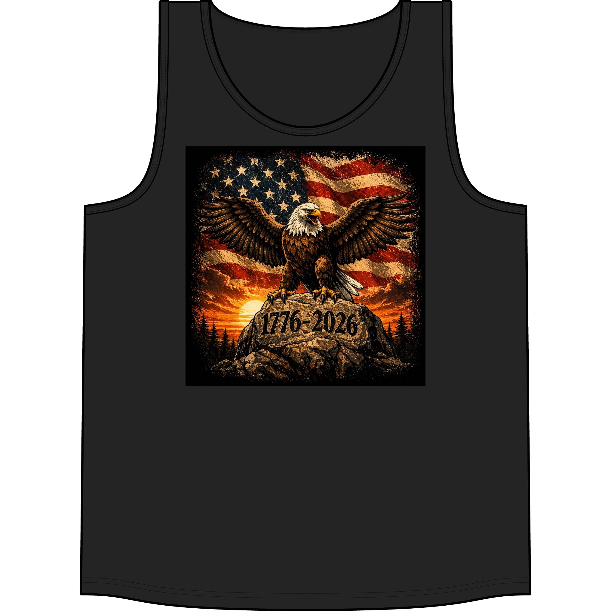 Patriotic Eagle Tank Top – 1776–2026 American Flag Fourth of July Shirt