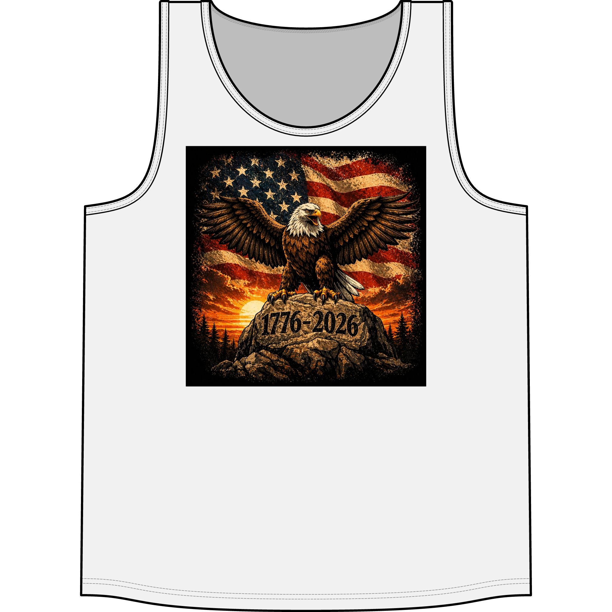 Patriotic Eagle Tank Top – 1776–2026 American Flag Fourth of July Shirt