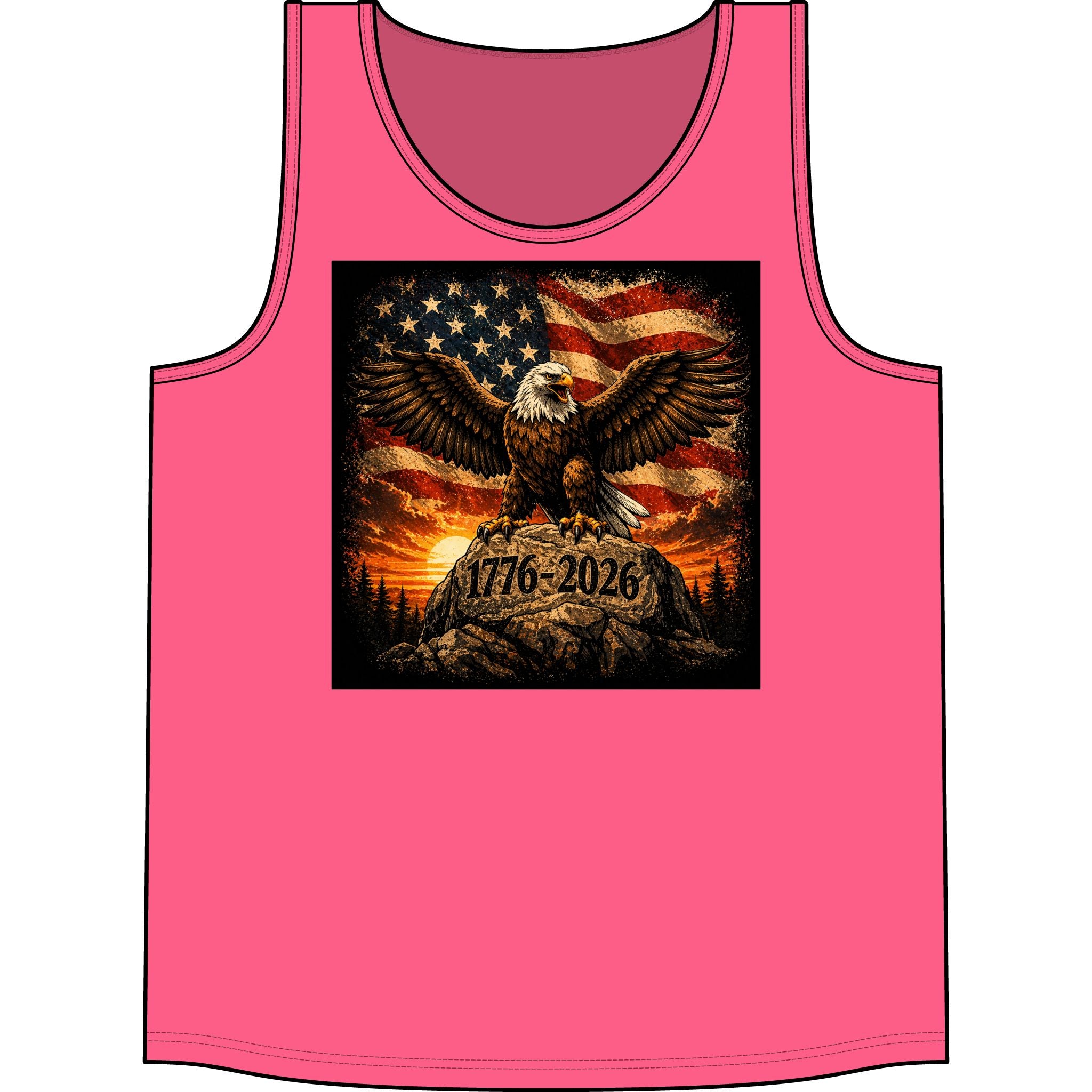 Patriotic Eagle Tank Top – 1776–2026 American Flag Fourth of July Shirt