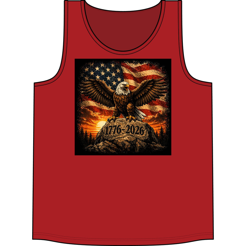 Patriotic Eagle Tank Top – 1776–2026 American Flag Fourth of July Shirt