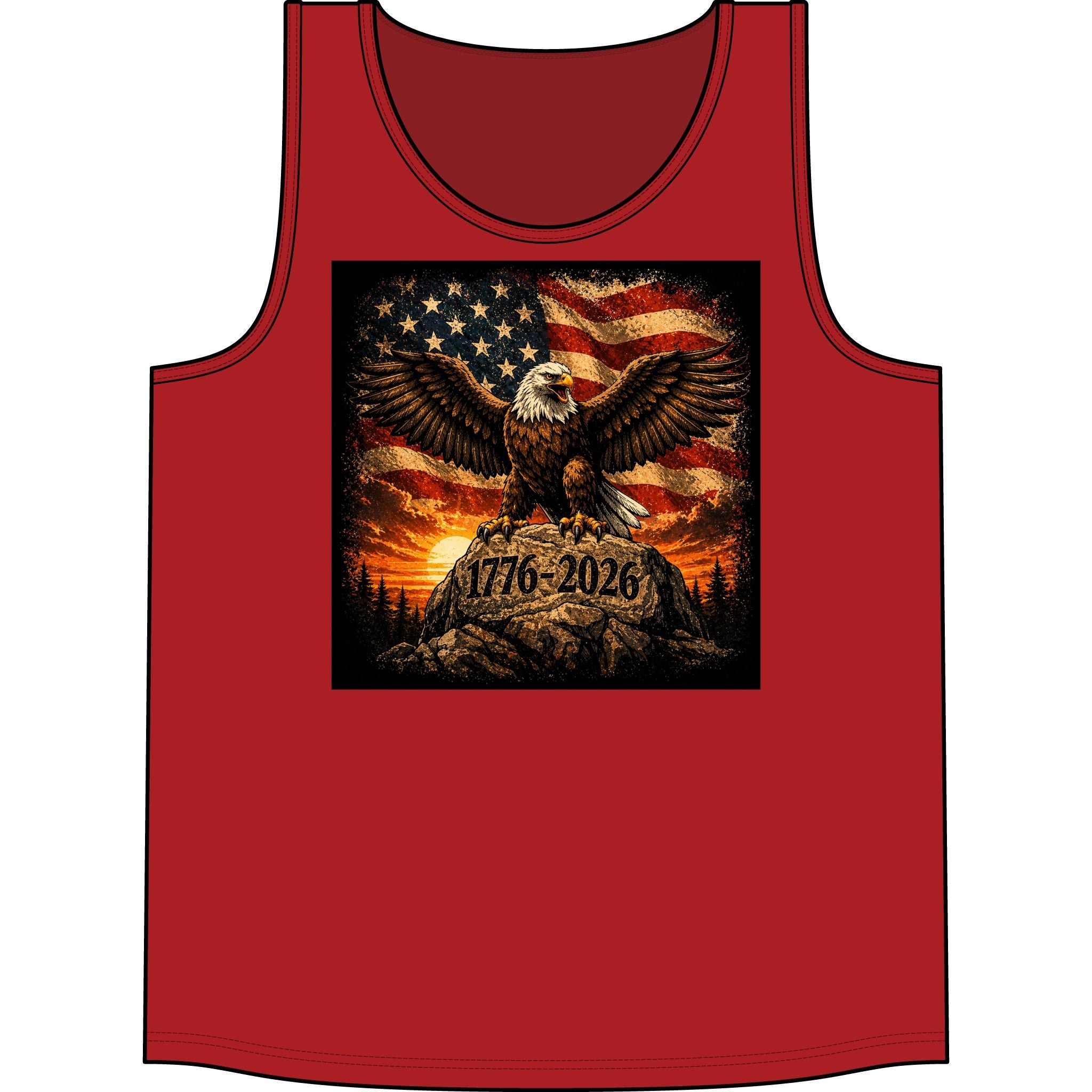 Patriotic Eagle Tank Top – 1776–2026 American Flag Fourth of July Shirt