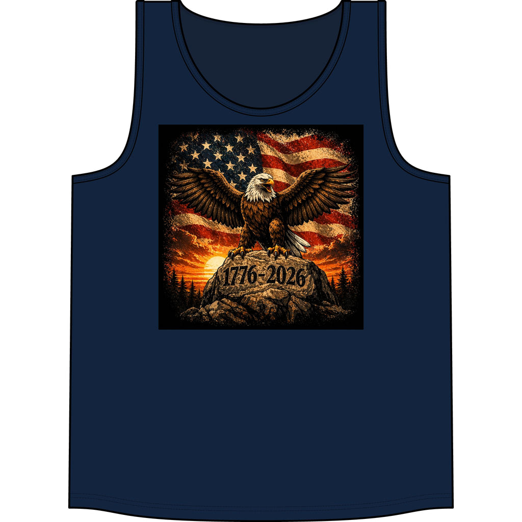 Patriotic Eagle Tank Top – 1776–2026 American Flag Fourth of July Shirt