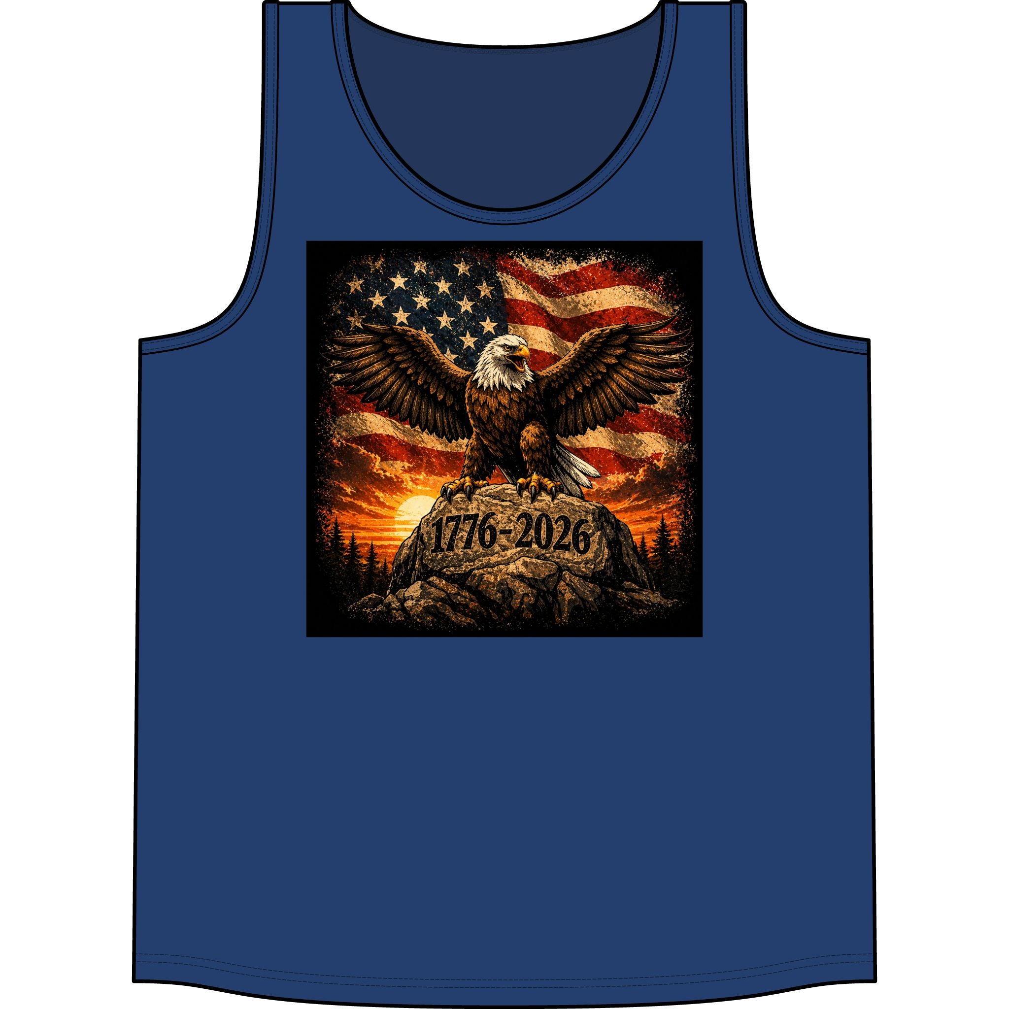 Patriotic Eagle Tank Top – 1776–2026 American Flag Fourth of July Shirt
