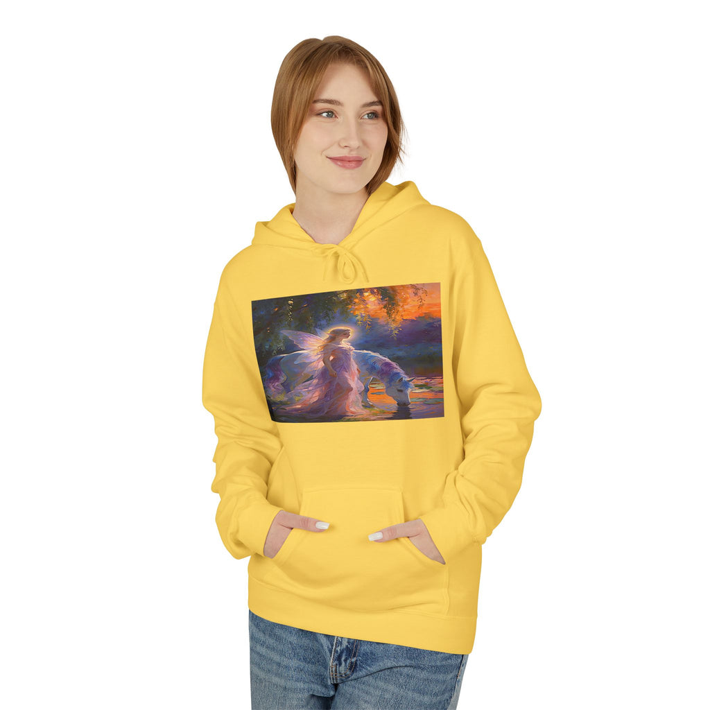 Unicorn Fairy Cotton Hoodie — Cosmic Cat Art Pullover
