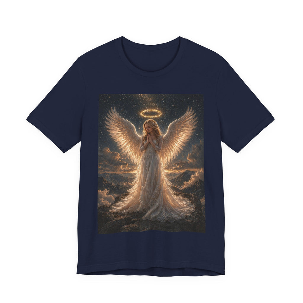 Angel Wings Graphic Tee — Glowing Halo Spiritual T-Shirt