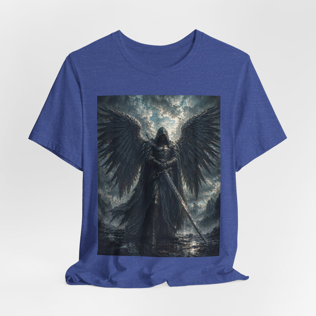 Dark Fallen Angel Graphic Tee — Gothic Warrior Angel T-Shirt