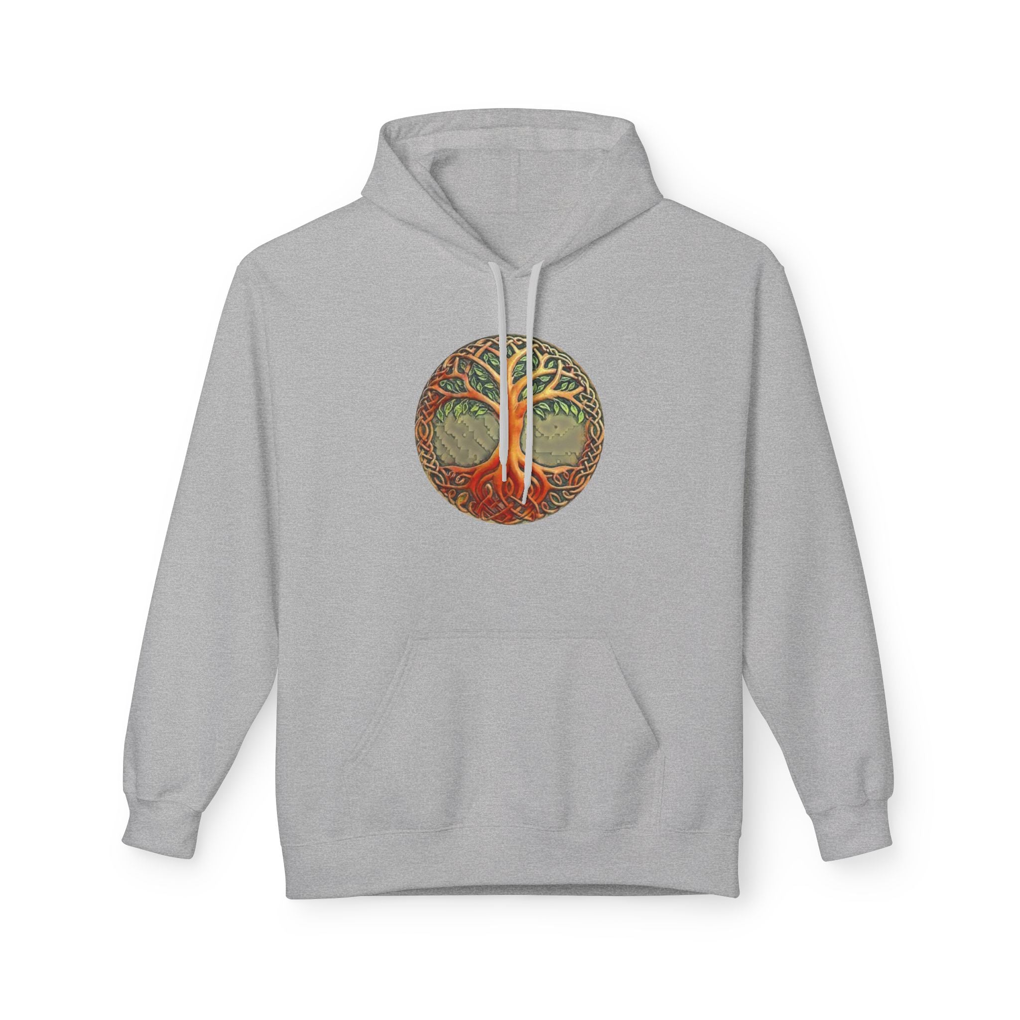 Yggdrasil Tree of Life Cotton Hoodie — Vintage Botanical Forest Graphic