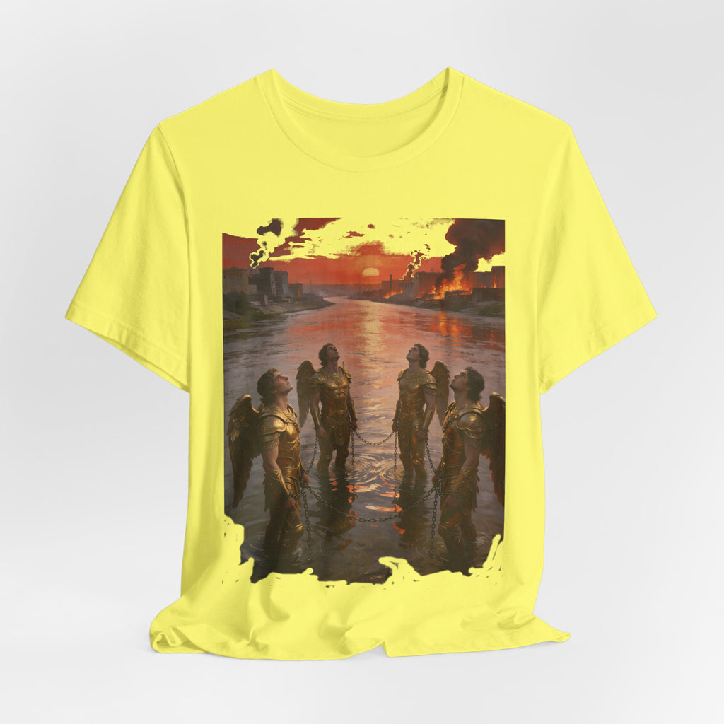 Revelation 9 reveals four fallen angels bound in the Euphrates River,T-Shirt