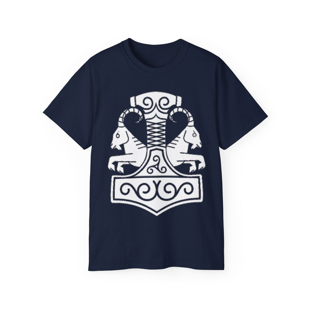 The Goat – Heidrun, The Source of Strength Cotton T-Shirt — Norse Viking Rune Design