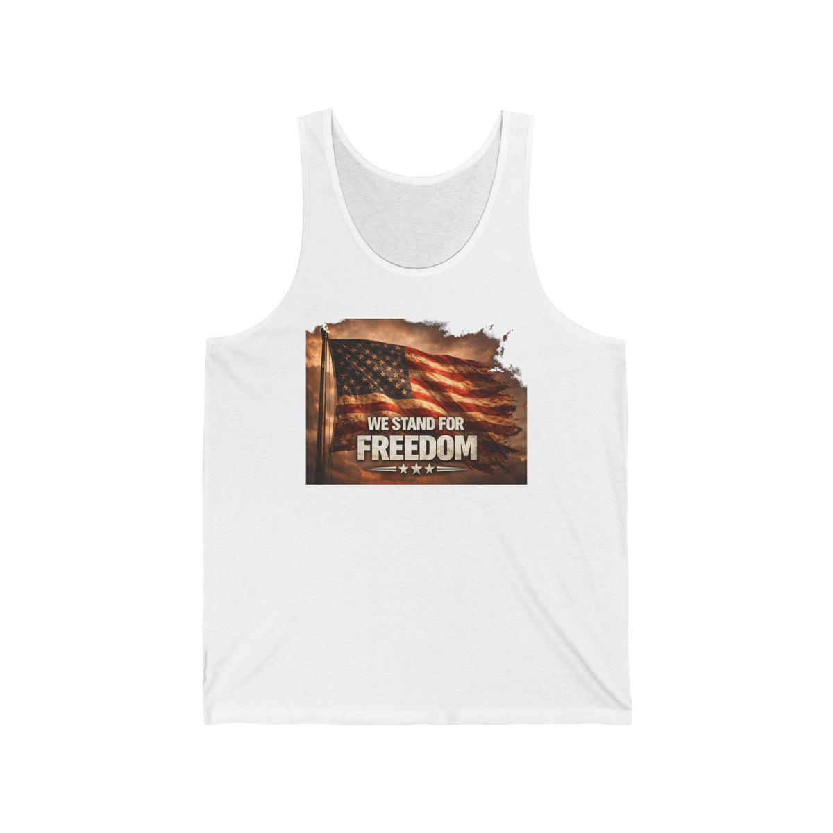 Freedom Flag Tank Top — "We Stand for Freedom" Patriotic American Flag Tank
