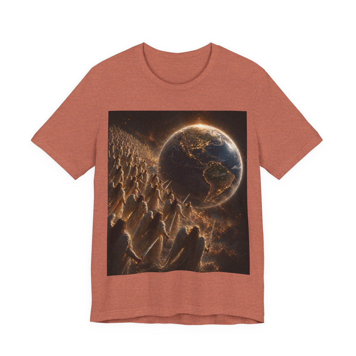 Earth Rise Graphic Tee — Glowing Planet & Mountainscape T-Shirt