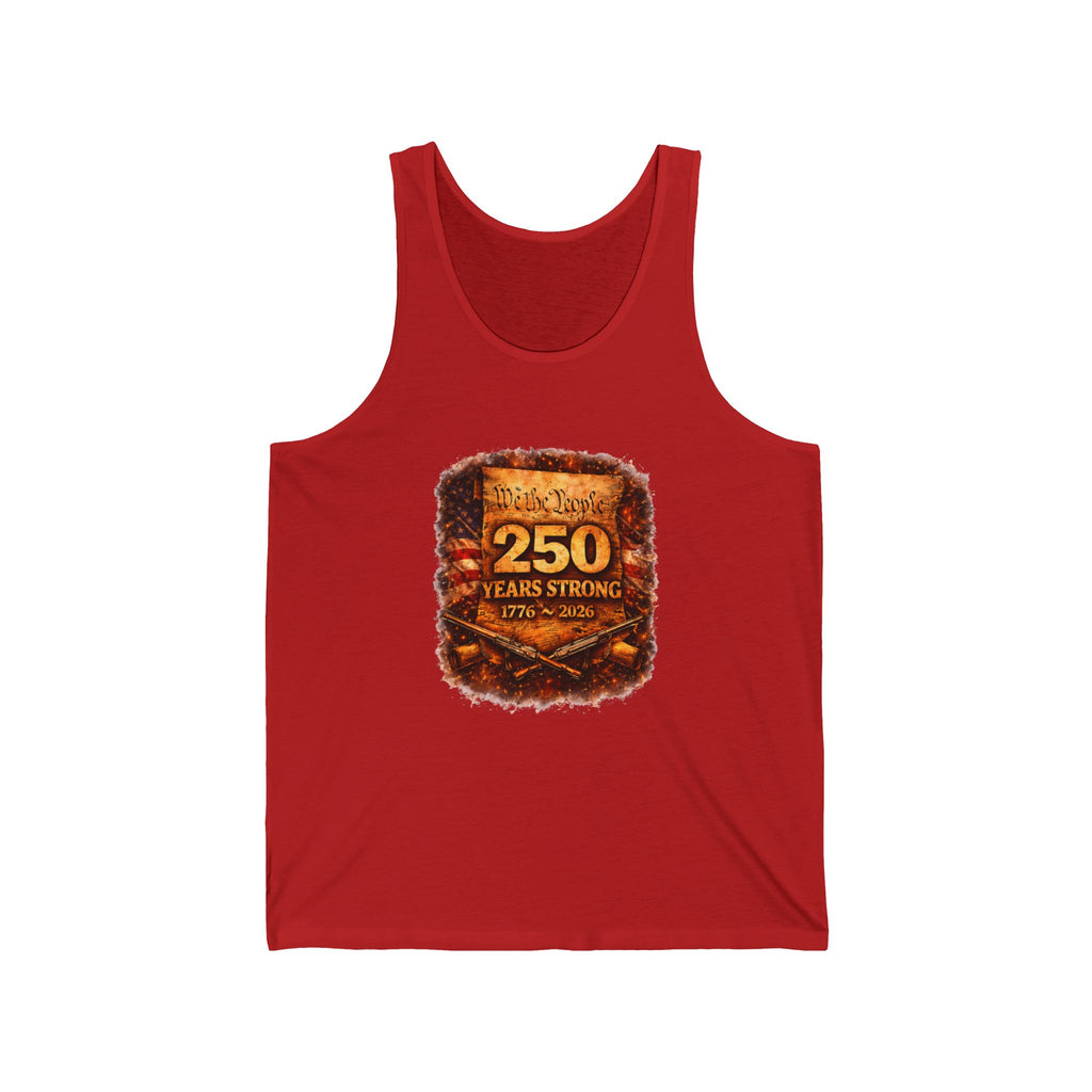 Tank Top — "250 Years Strong" Vintage Firefighter Anniversary Design