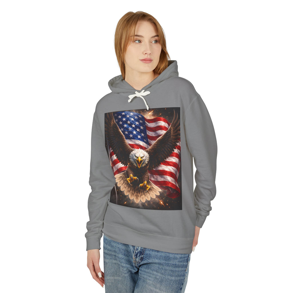 American Flag Eagle Hoodie — Patriotic Bald Eagle Sweatshirt for 4th of July