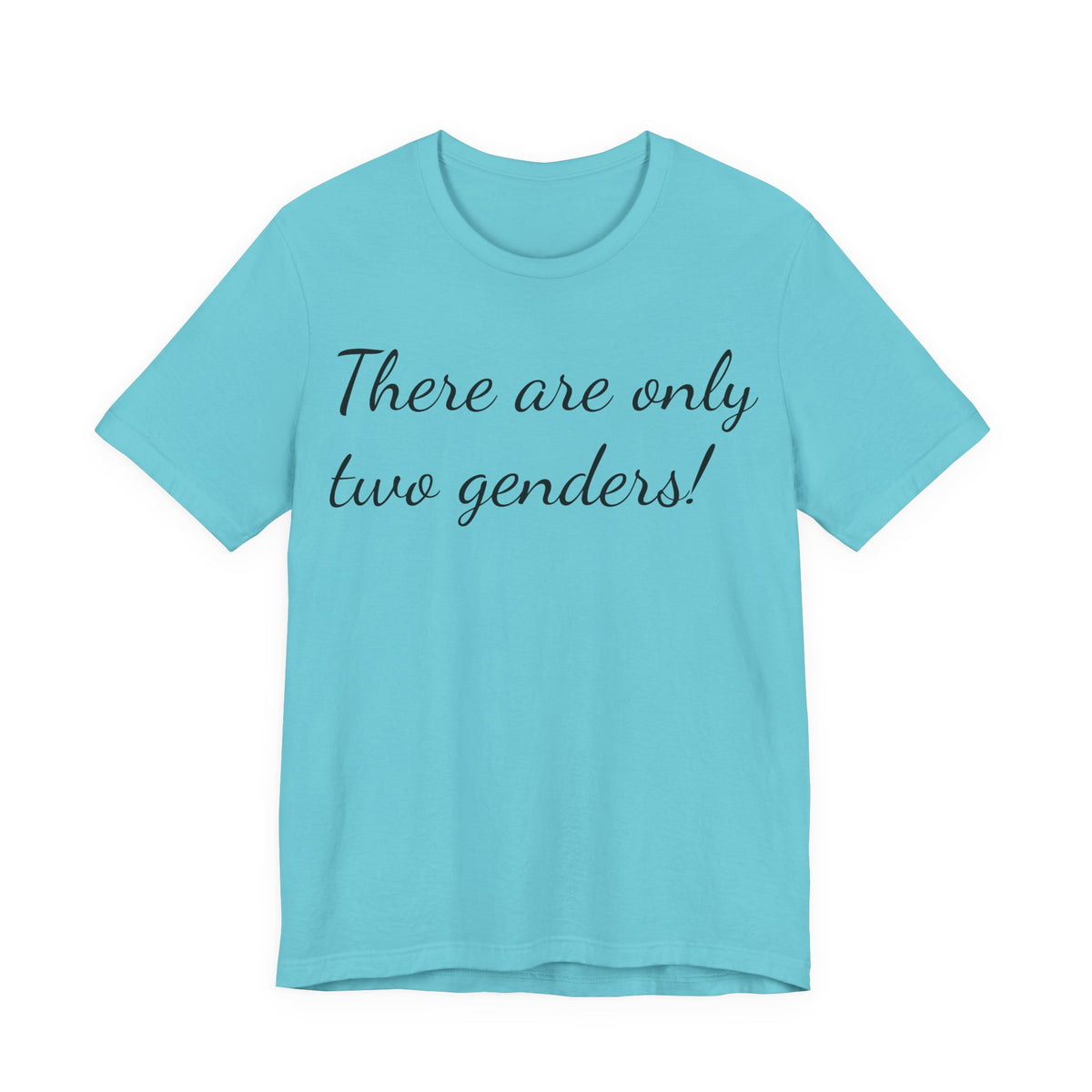 T-Shirt — "There Are Only Two Genders!" Script Slogan Tee