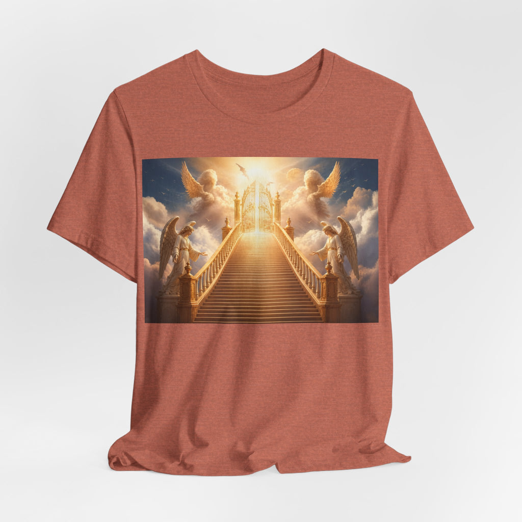 Heavenly Stairway T‑Shirt — Golden Gates Angelic Design