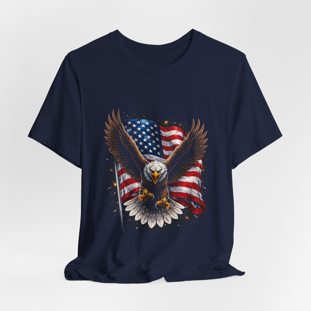 Patriotic Bald Eagle T-Shirt – American Flag Graphic Tee