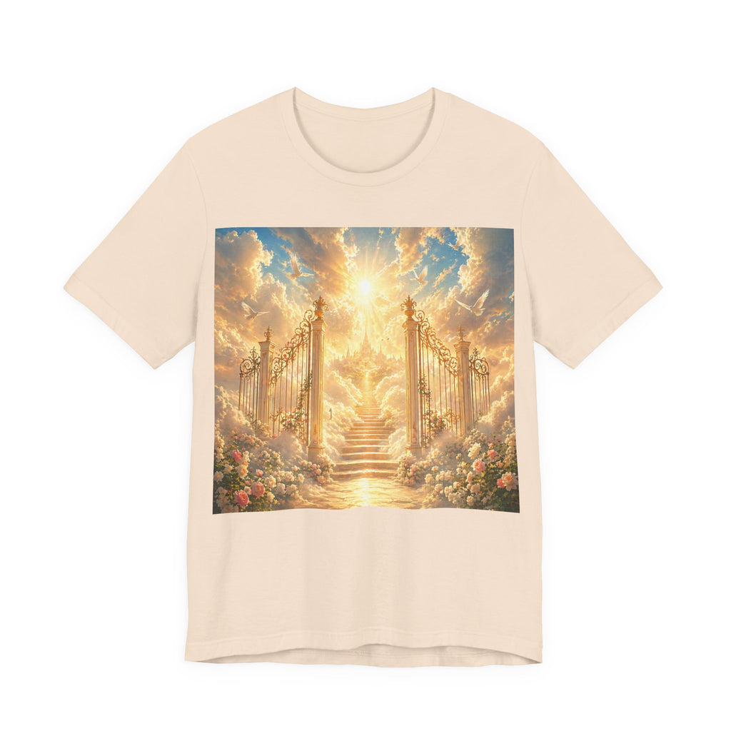Heavenly Gates Graphic Tee — Celestial Stairs & Sunlight T-Shirt