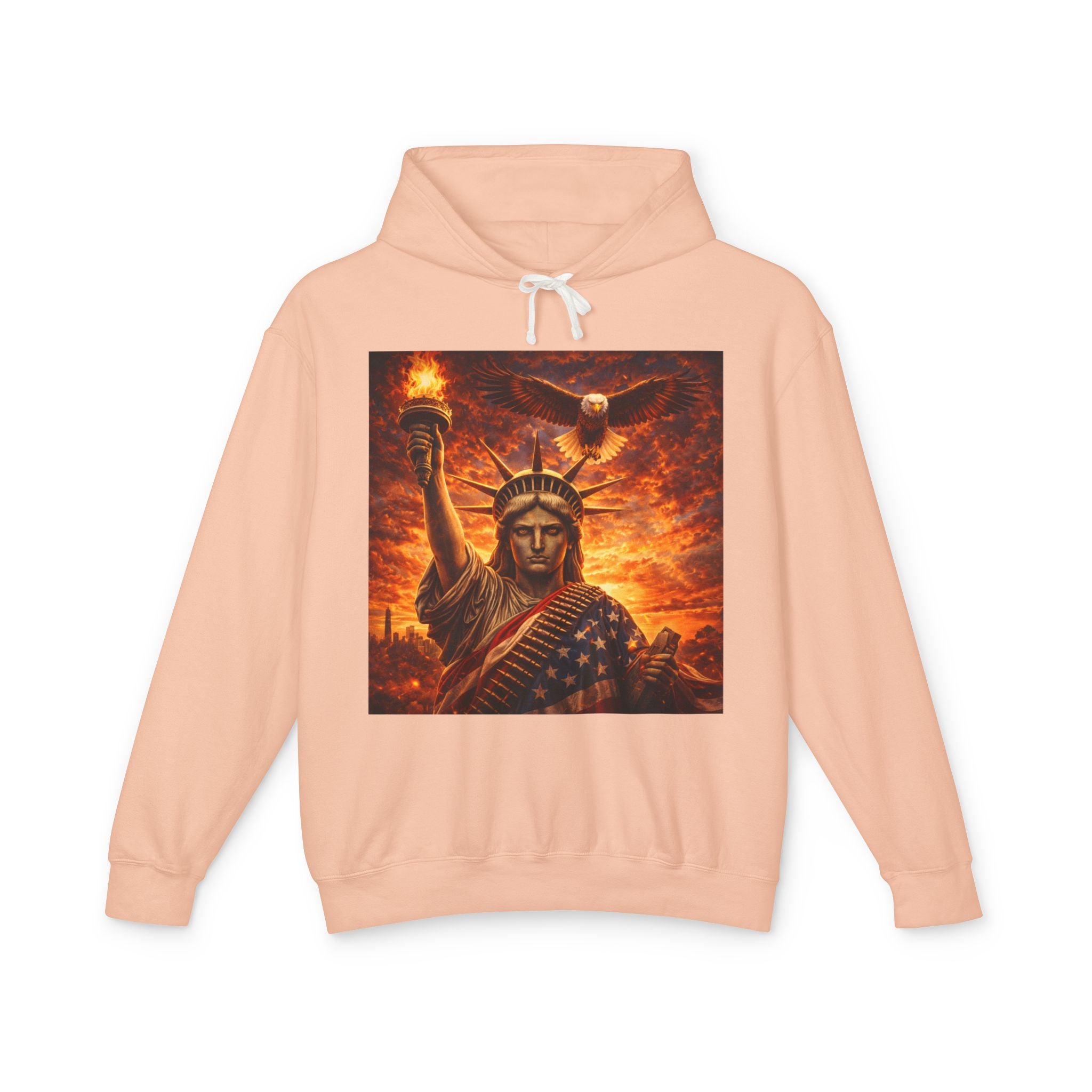 Statue of Liberty Sunset Hoodie — Patriotic American Freedom Sweatshirt