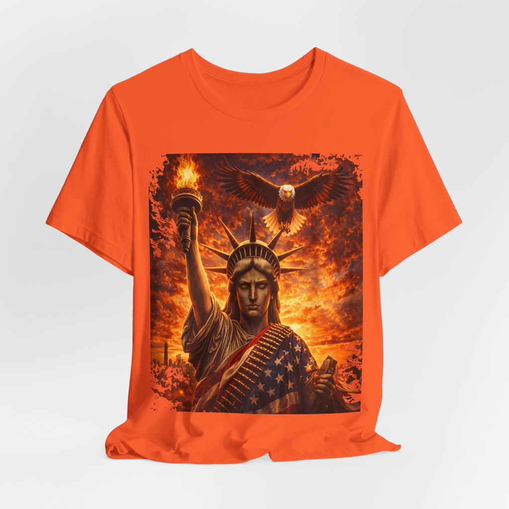 Statue of Liberty Eagle Graphic Tee — Patriotic American Flag T-Shirt