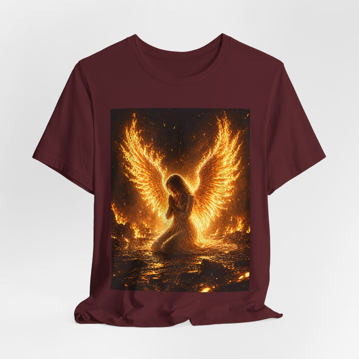 Phoenix Angel Tee — Fiery Winged Angel Graphic T-Shirt