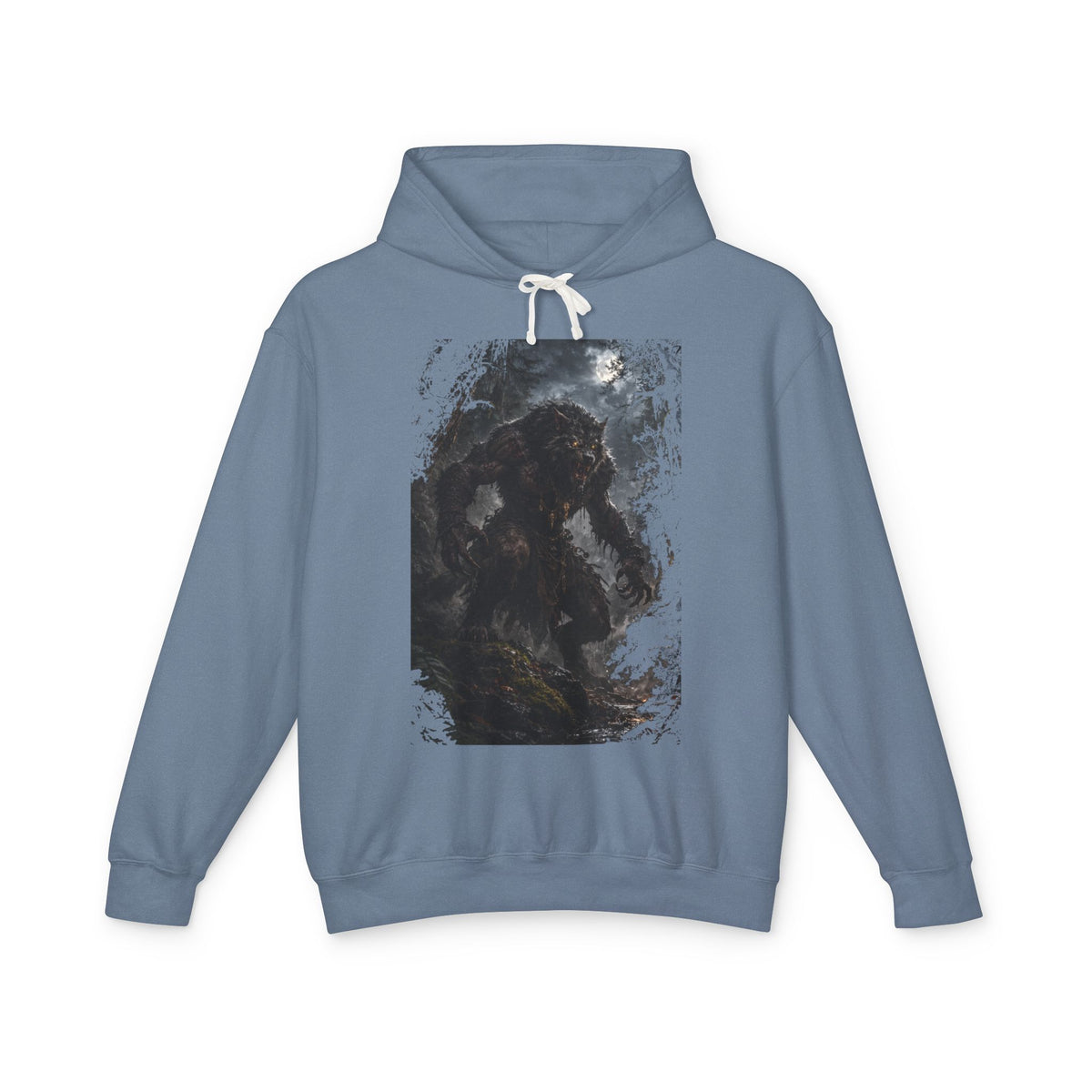 Dark Forest Wolf Hoodie — Moody Nature Graphic Hoodie
