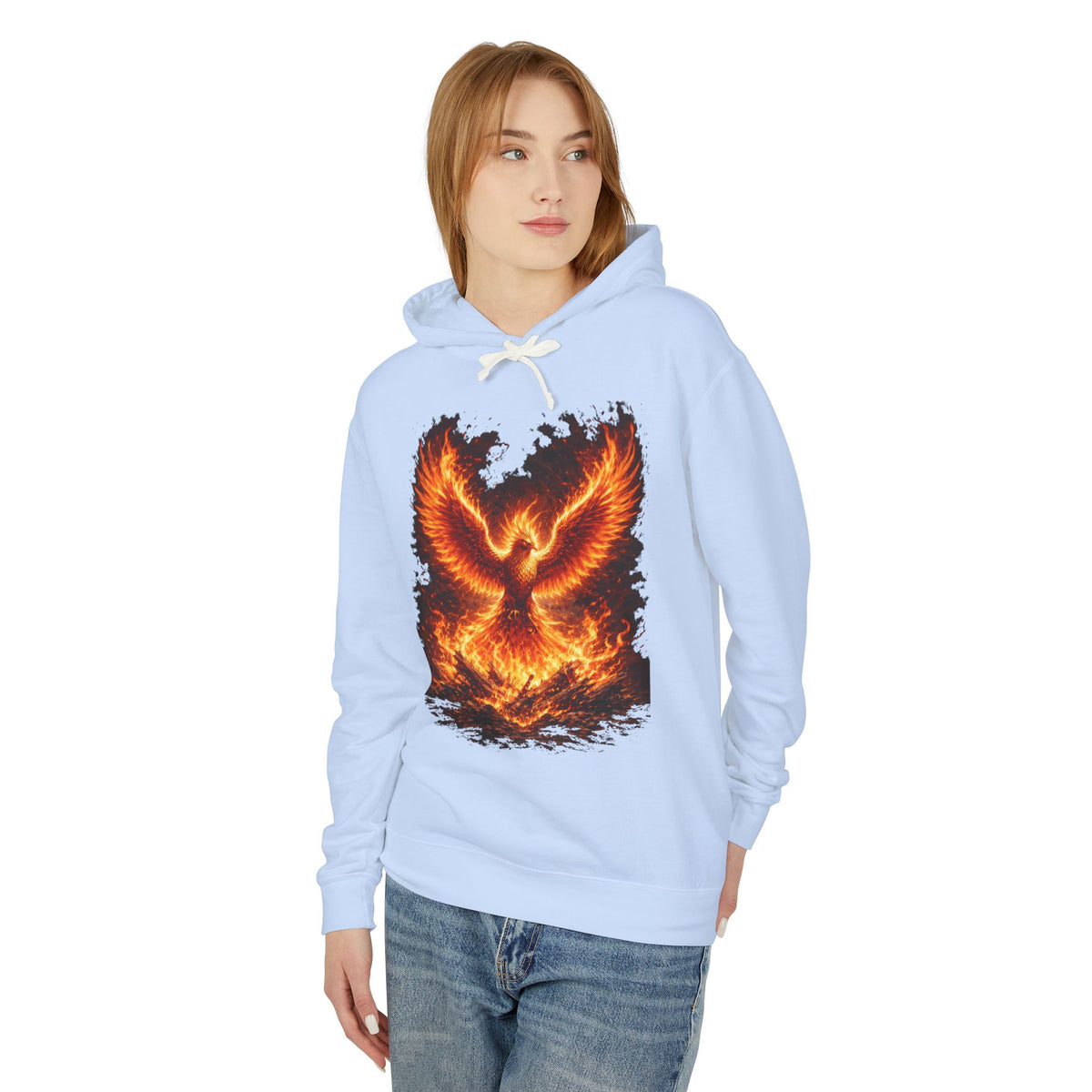 Phoenix Fire Hoodie – Flaming Phoenix Graphic Hooded Sweatshirt
