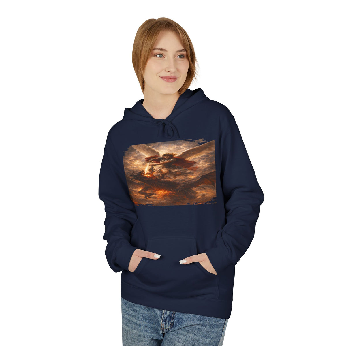 Revelation 12:7-12, where Michael and his angels battle the dragon in heaven- Pullover