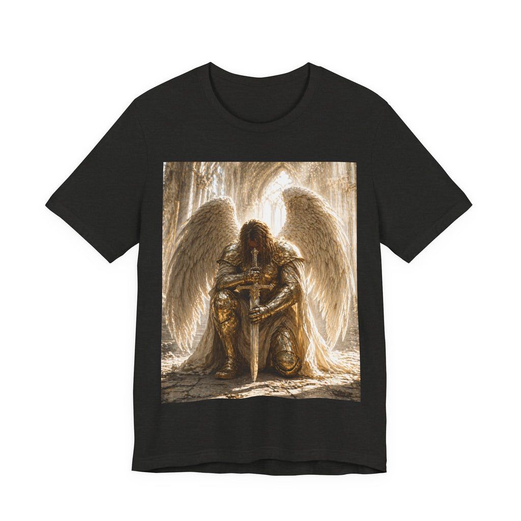 Guardian Angel Graphic Tee — Praying Winged Warrior T-Shirt