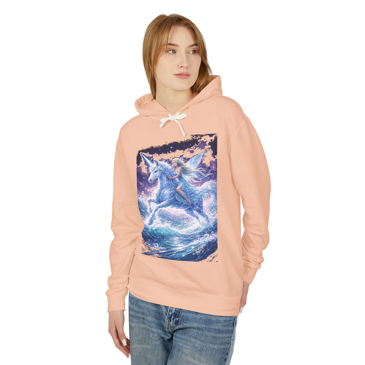 Pegasus Ride Hoodie — Mystical Blue Unicorn Horse Graphic Sweatshirt