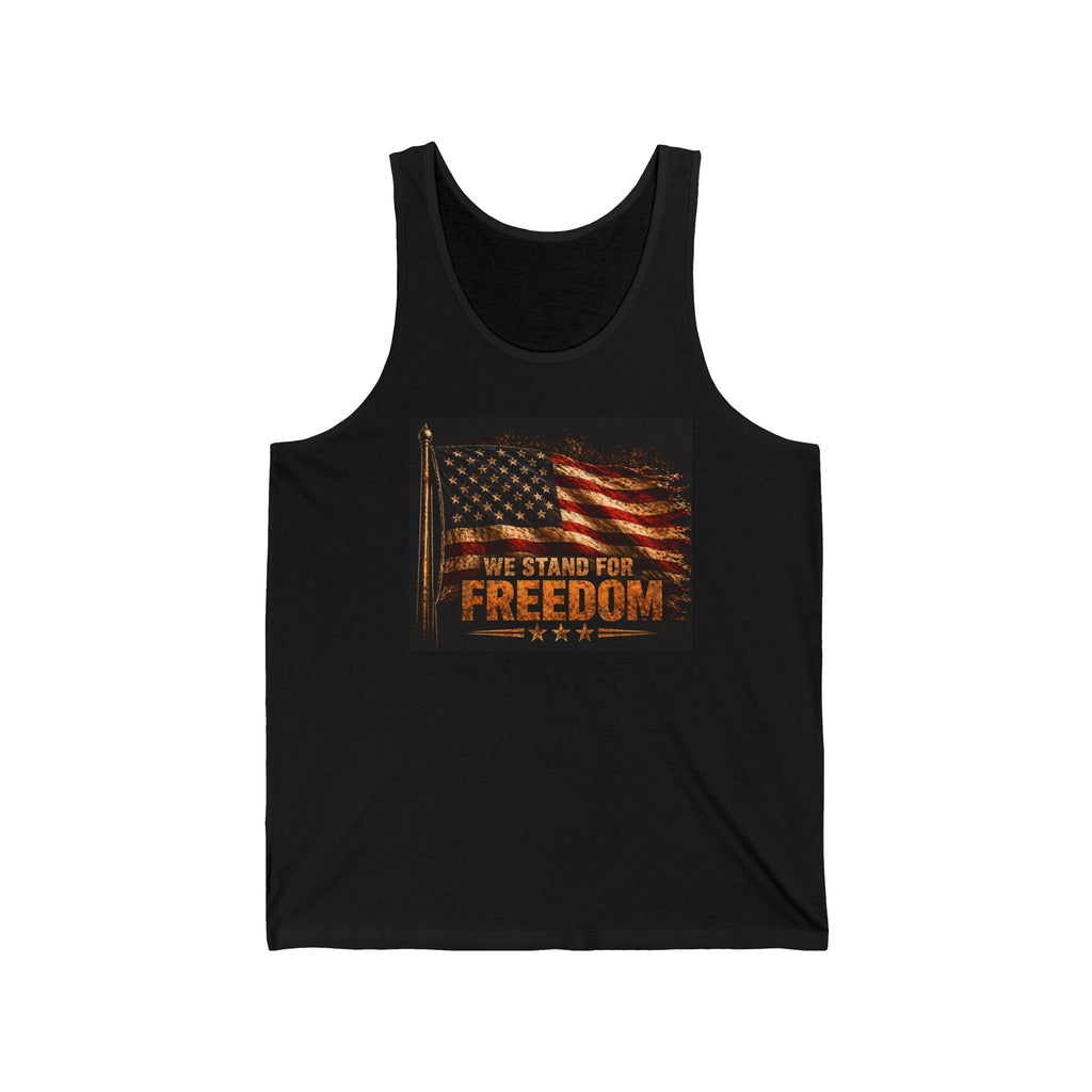 Freedom Flag Tank Top - "We Stand For Freedom" Patriotic American Flag Tee