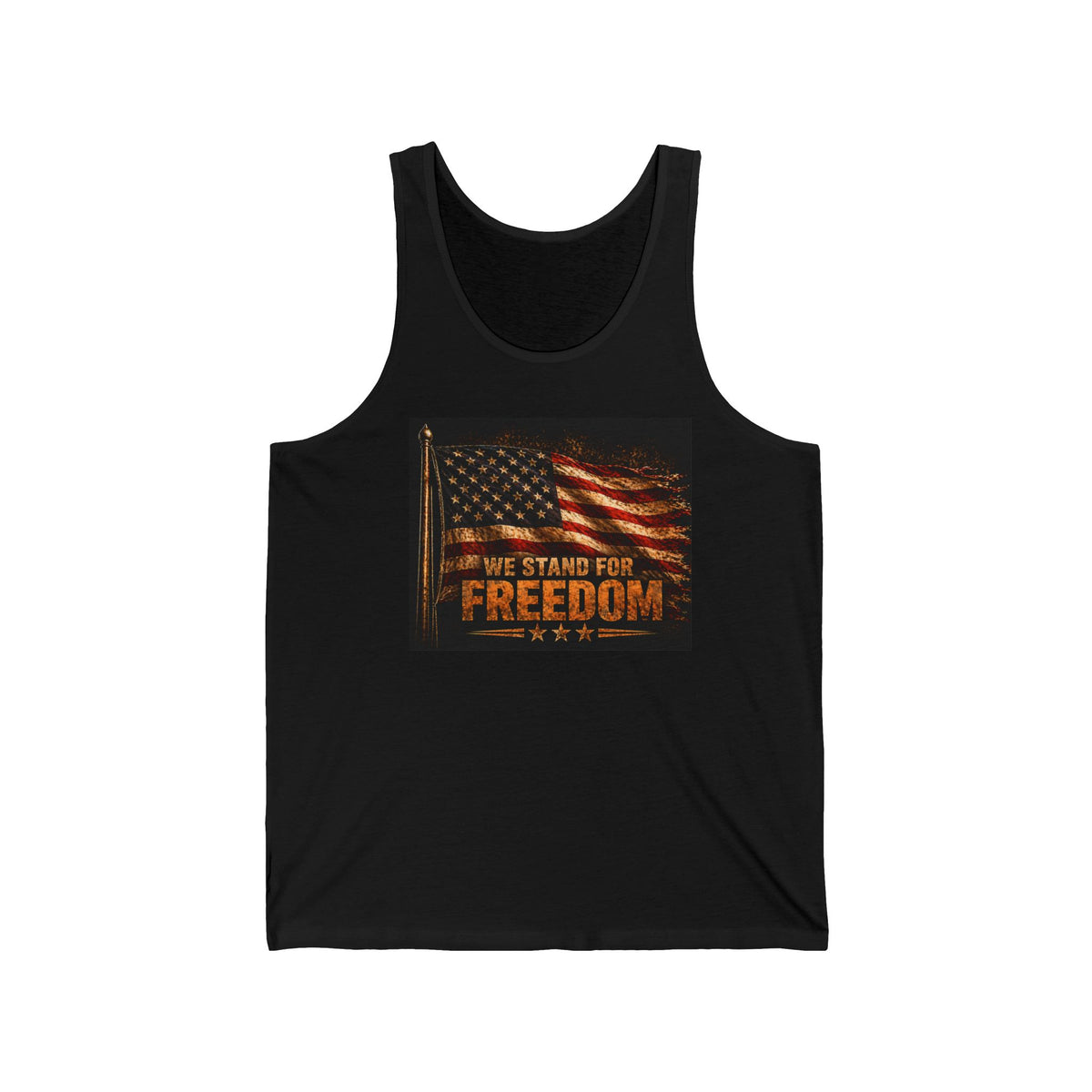 Freedom Flag Tank Top - "We Stand For Freedom" Patriotic American Flag Tee