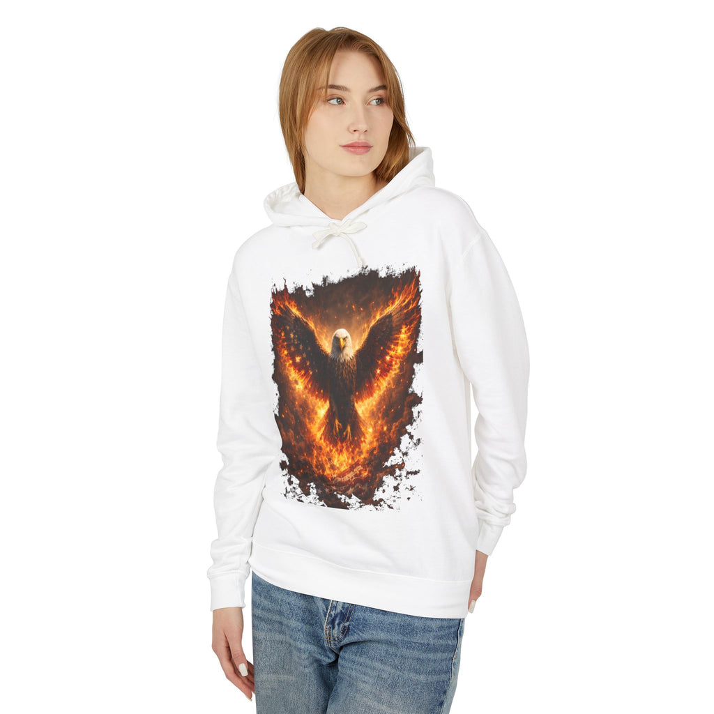 Phoenix Eagle Flame Graphic Hoodie — Fiery Bird Sweatshirt for Men & Women